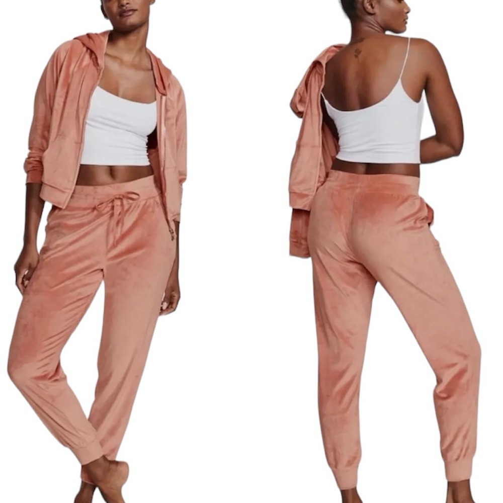 Victoria Secret Comfy Luxury- Sz Large, Peach Zip Hoodie. NWOT